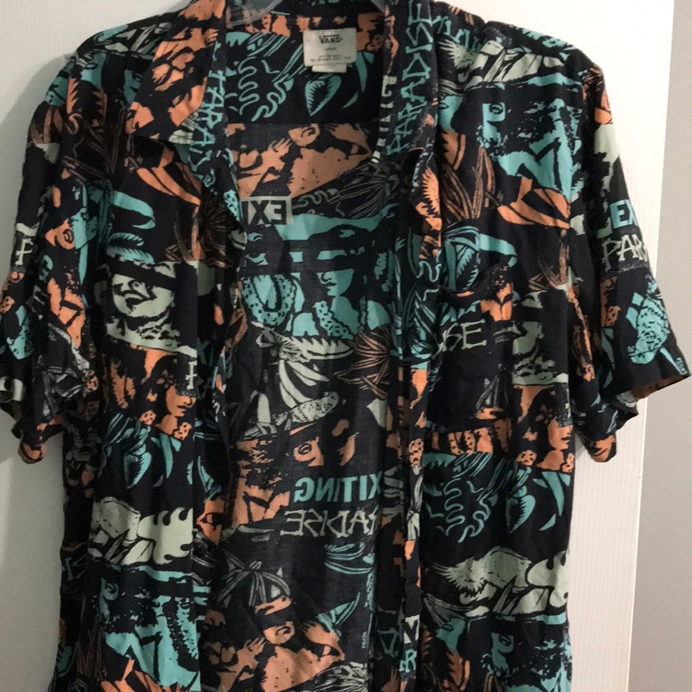 Vans black button down shirt